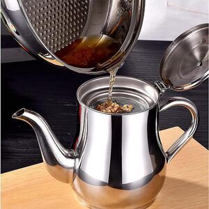 Stainless Steel Cooking Grease Container with Fine Mesh Strainer Lid (24oz)